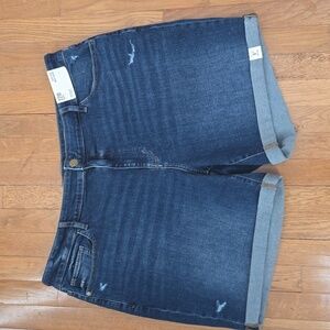 A.N.A BRAND WOMENS PLUS SIZE BLUE JEAN CUFFED STRETCH DISTRESSED SHORTS SIZE 22W